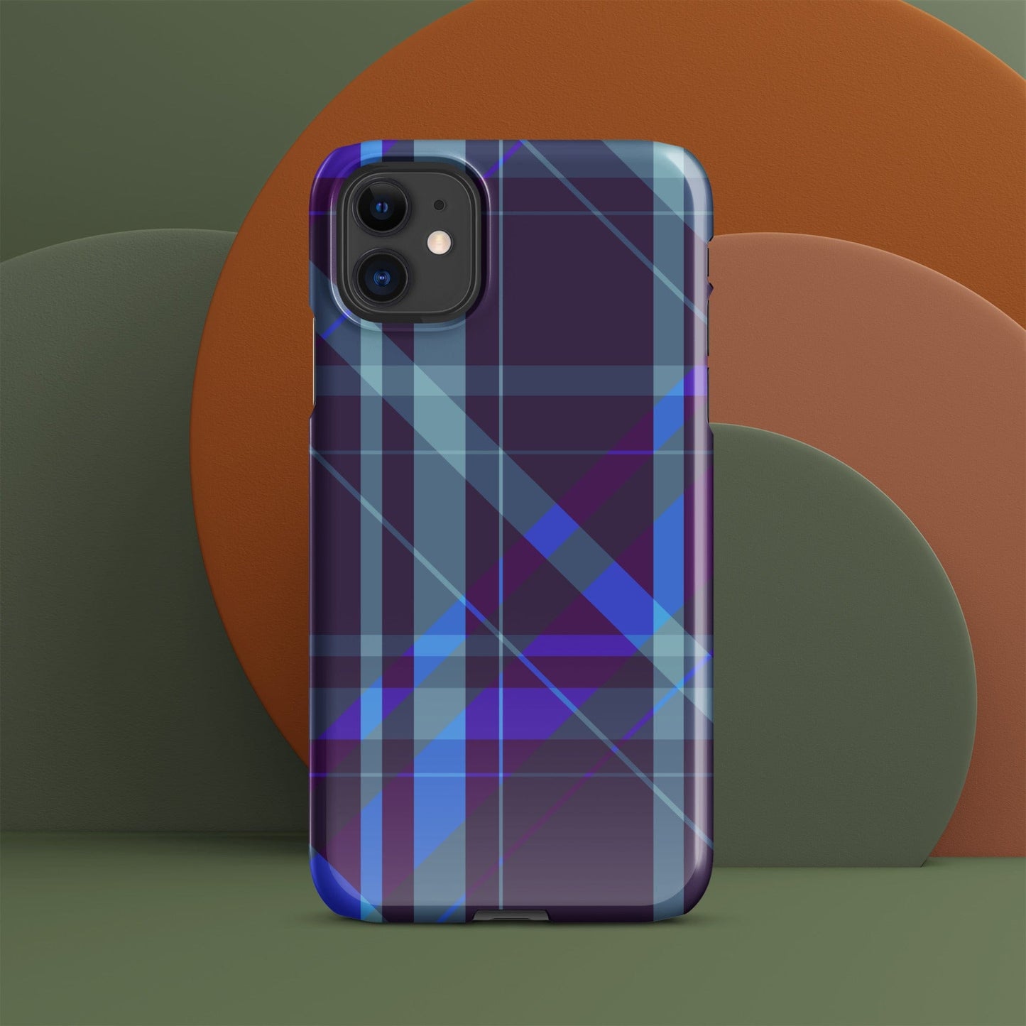 Purple Blue Plaid pattern Snap case for iPhone®