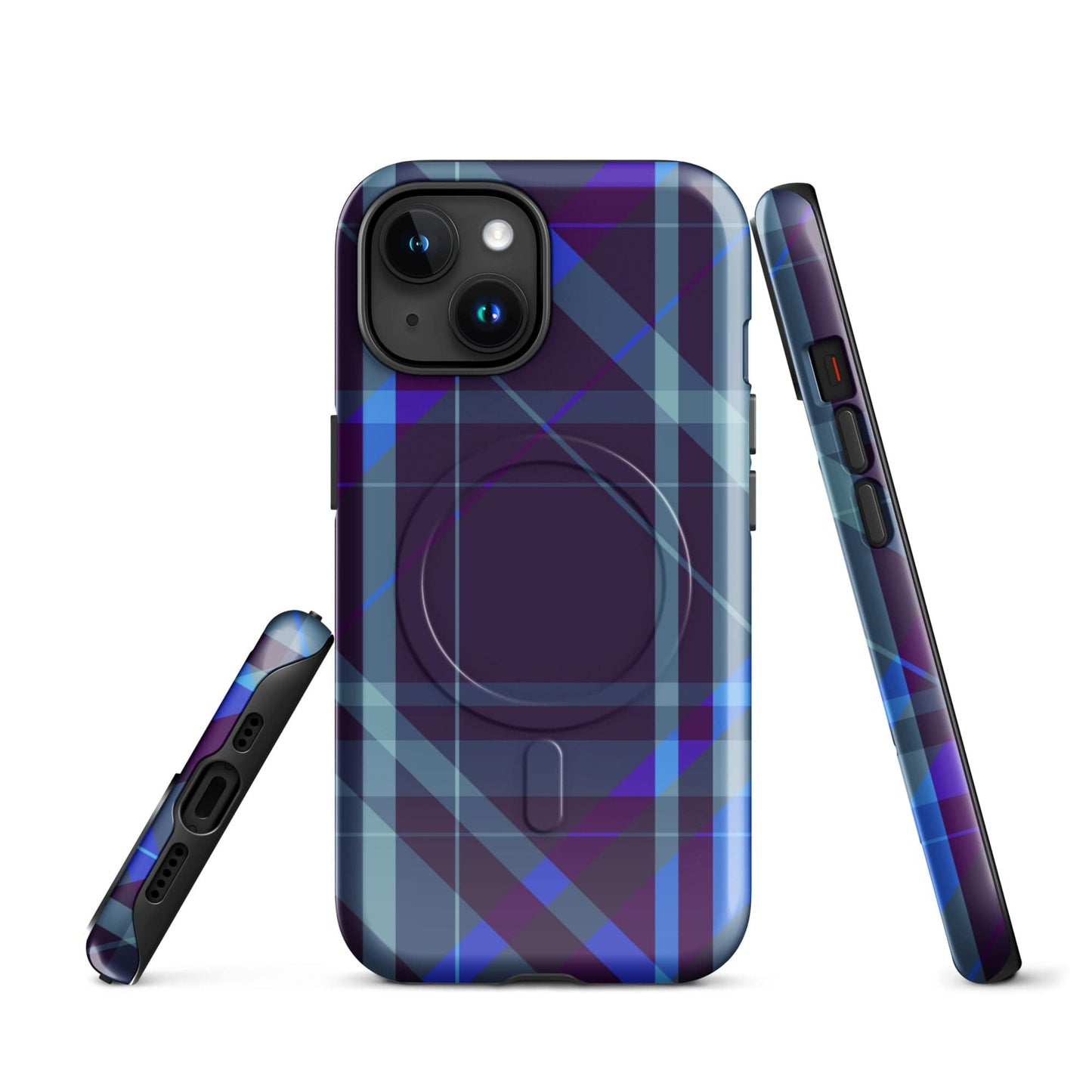 Purple Plaid MagSafe® Tough Case for iPhone® – Stylish and Durable Protection iPhone 15