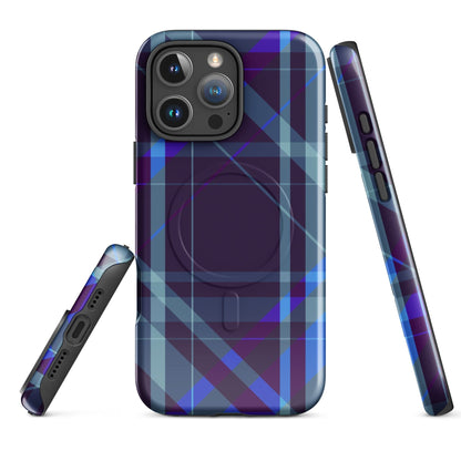 Purple Plaid MagSafe® Tough Case for iPhone® – Stylish and Durable Protection iPhone 16 Pro Max