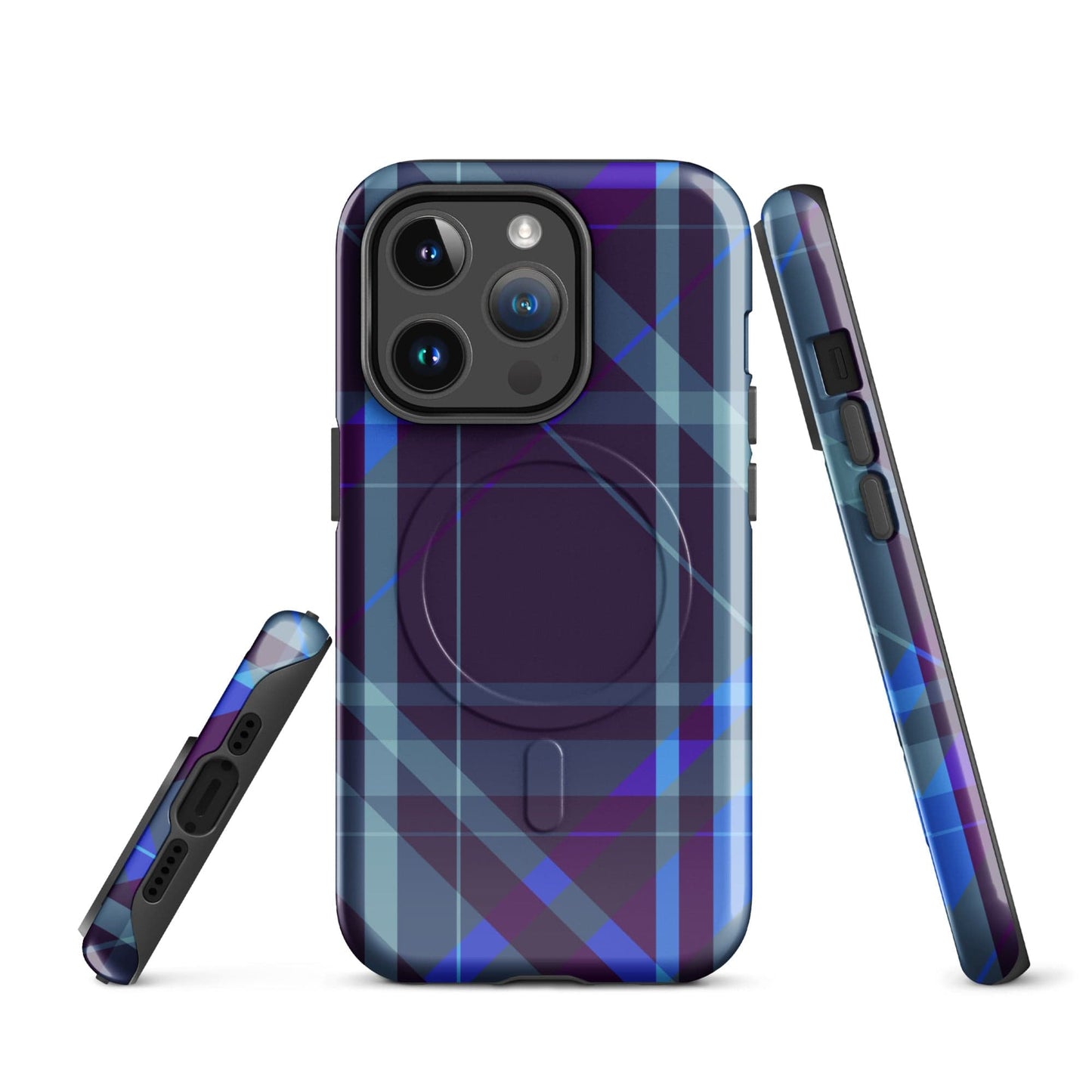 Purple Plaid MagSafe® Tough Case for iPhone® – Stylish and Durable Protection iPhone 14 Pro