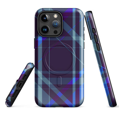 Purple Plaid MagSafe® Tough Case for iPhone® – Stylish and Durable Protection iPhone 15 Pro Max