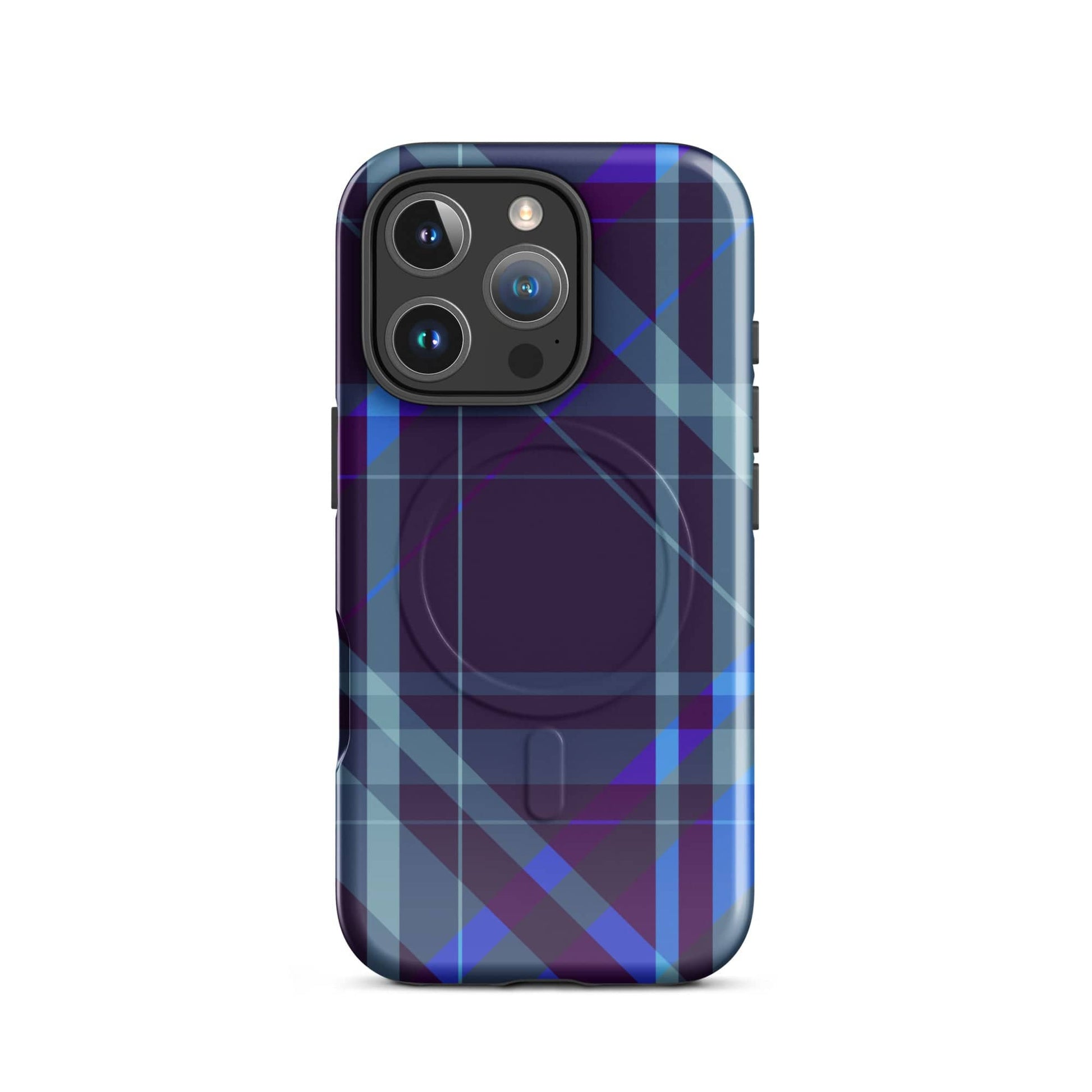 Purple Plaid MagSafe® Tough Case for iPhone® – Stylish and Durable Protection