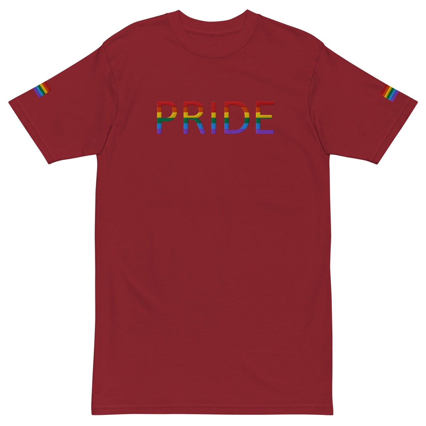 Rainbow Flag LGBTQ+ Pride Men’s premium heavyweight Tee Brick Red / S