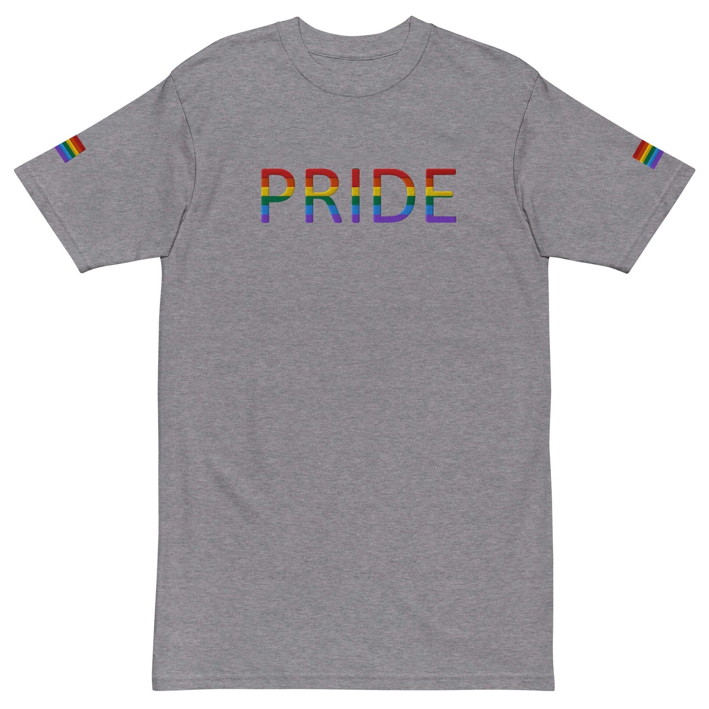 Rainbow Flag LGBTQ+ Pride Men’s premium heavyweight Tee Carbon Grey / S