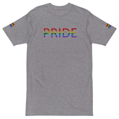 Rainbow Flag LGBTQ+ Pride Men’s premium heavyweight Tee Carbon Grey / S