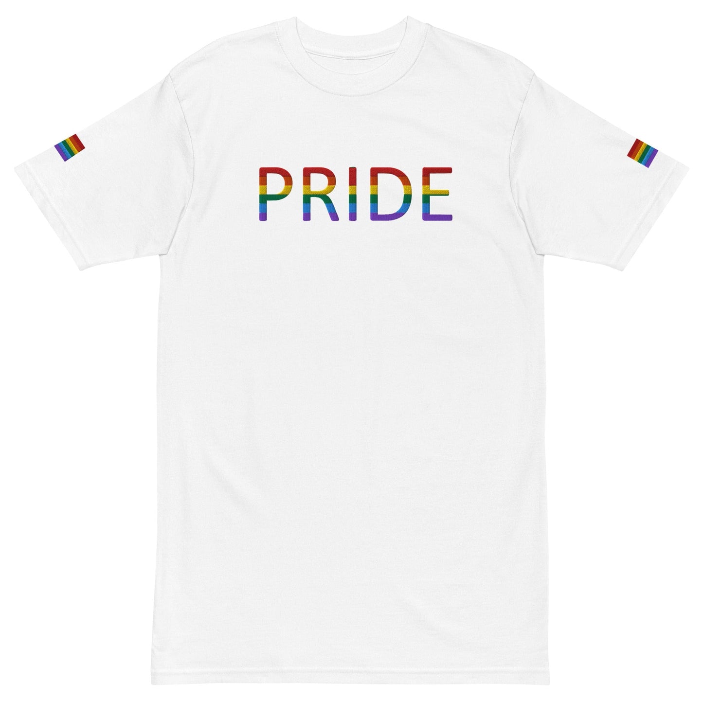 Rainbow Flag LGBTQ+ Pride Men’s premium heavyweight Tee White / S