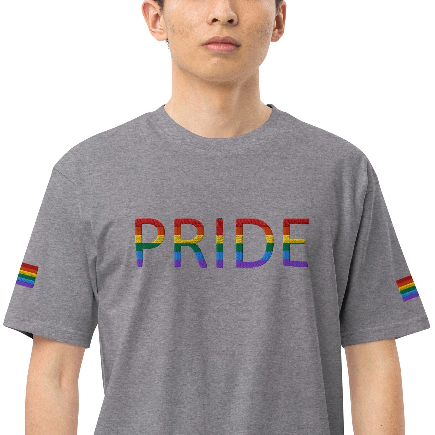 Rainbow Flag LGBTQ+ Pride Men’s premium heavyweight Tee