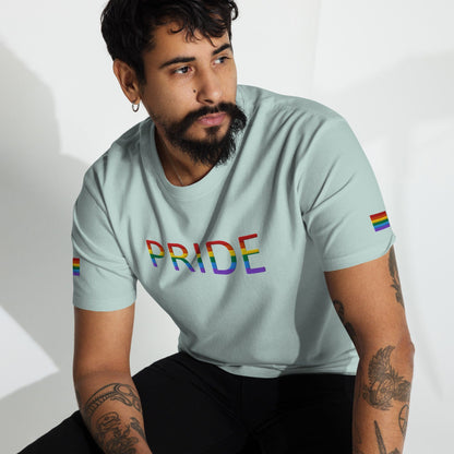 Rainbow Flag LGBTQ+ Pride Men’s premium heavyweight Tee