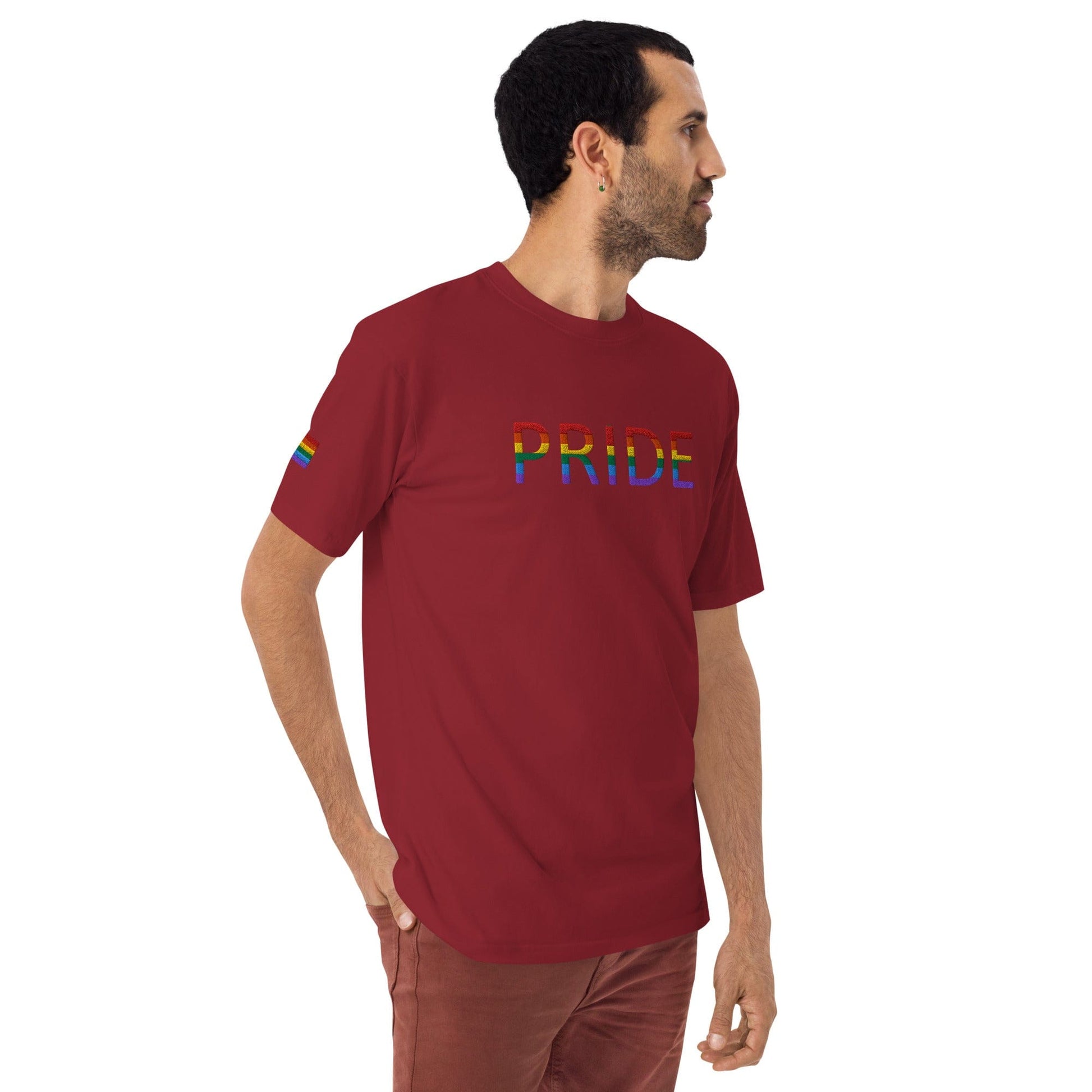 Rainbow Flag LGBTQ+ Pride Men’s premium heavyweight Tee