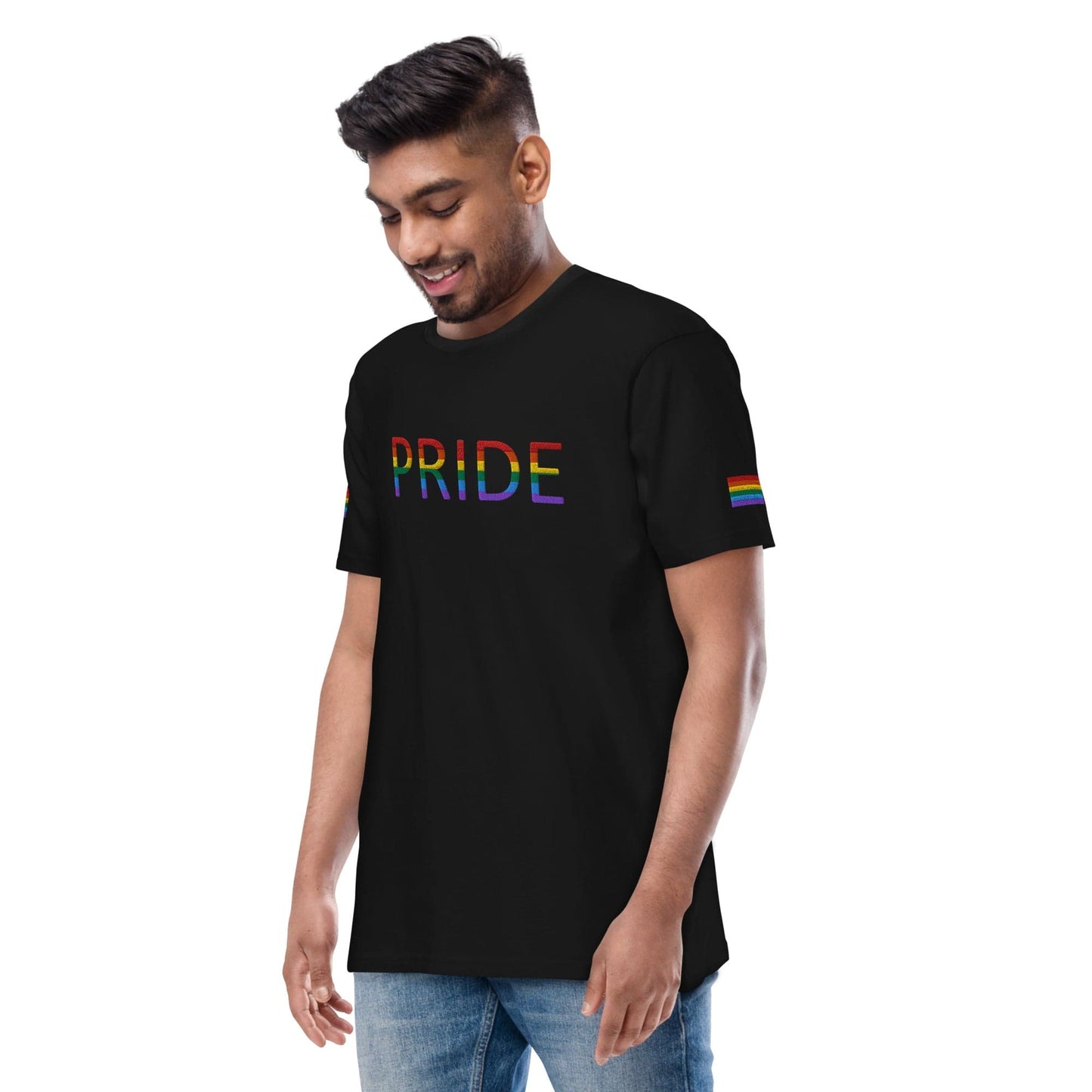 Rainbow Flag LGBTQ+ Pride Men’s premium heavyweight Tee