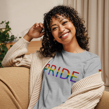 Rainbow Flag LGBTQ+ Pride Women's Relaxed T-Shirt Athletic Heather / S