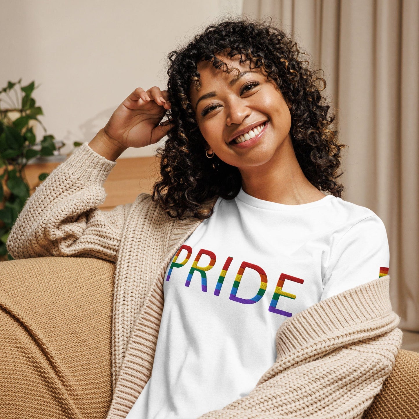 Rainbow Flag LGBTQ+ Pride Women's Relaxed T-Shirt White / S