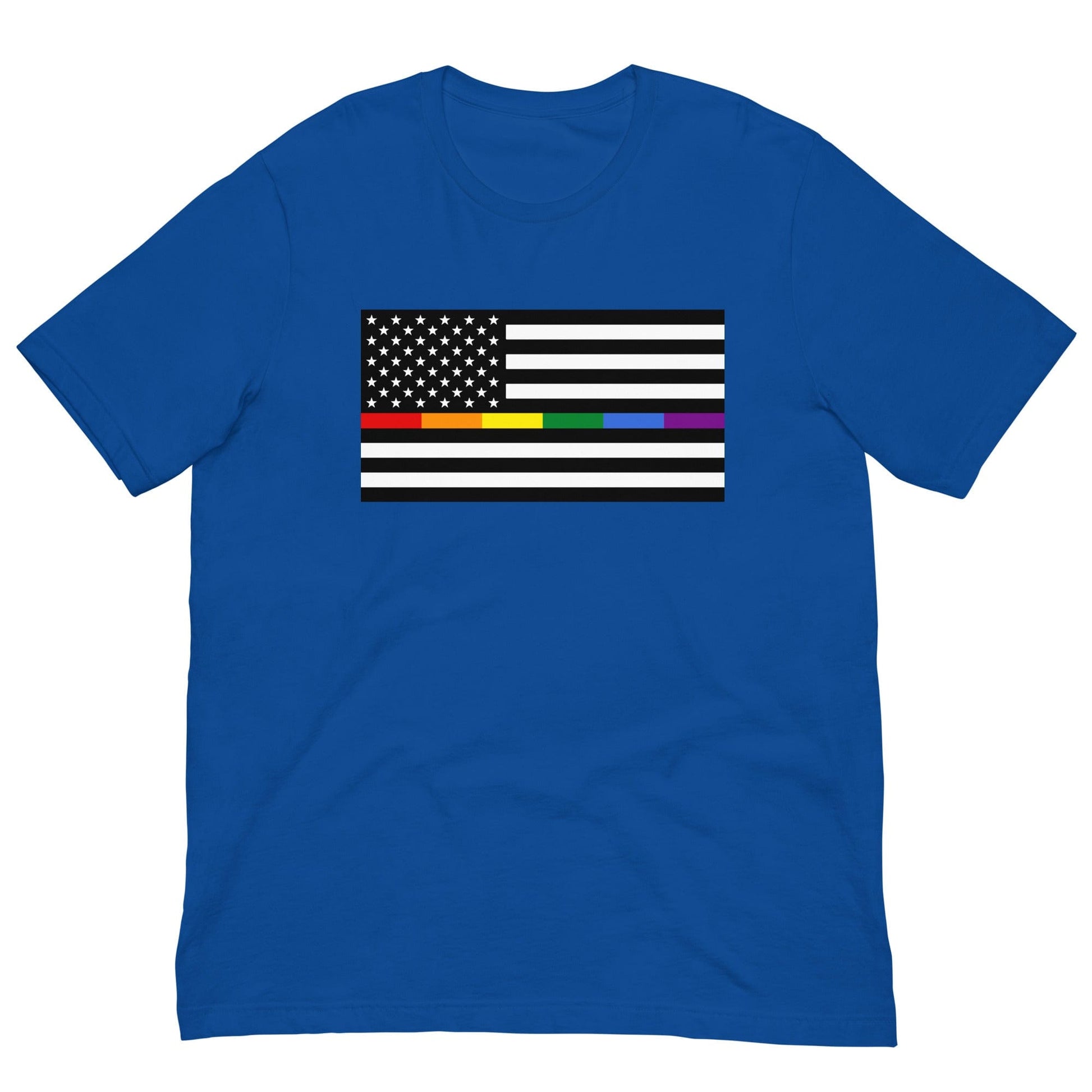 Rainbow Thin Blue Line American Flag True Royal / S