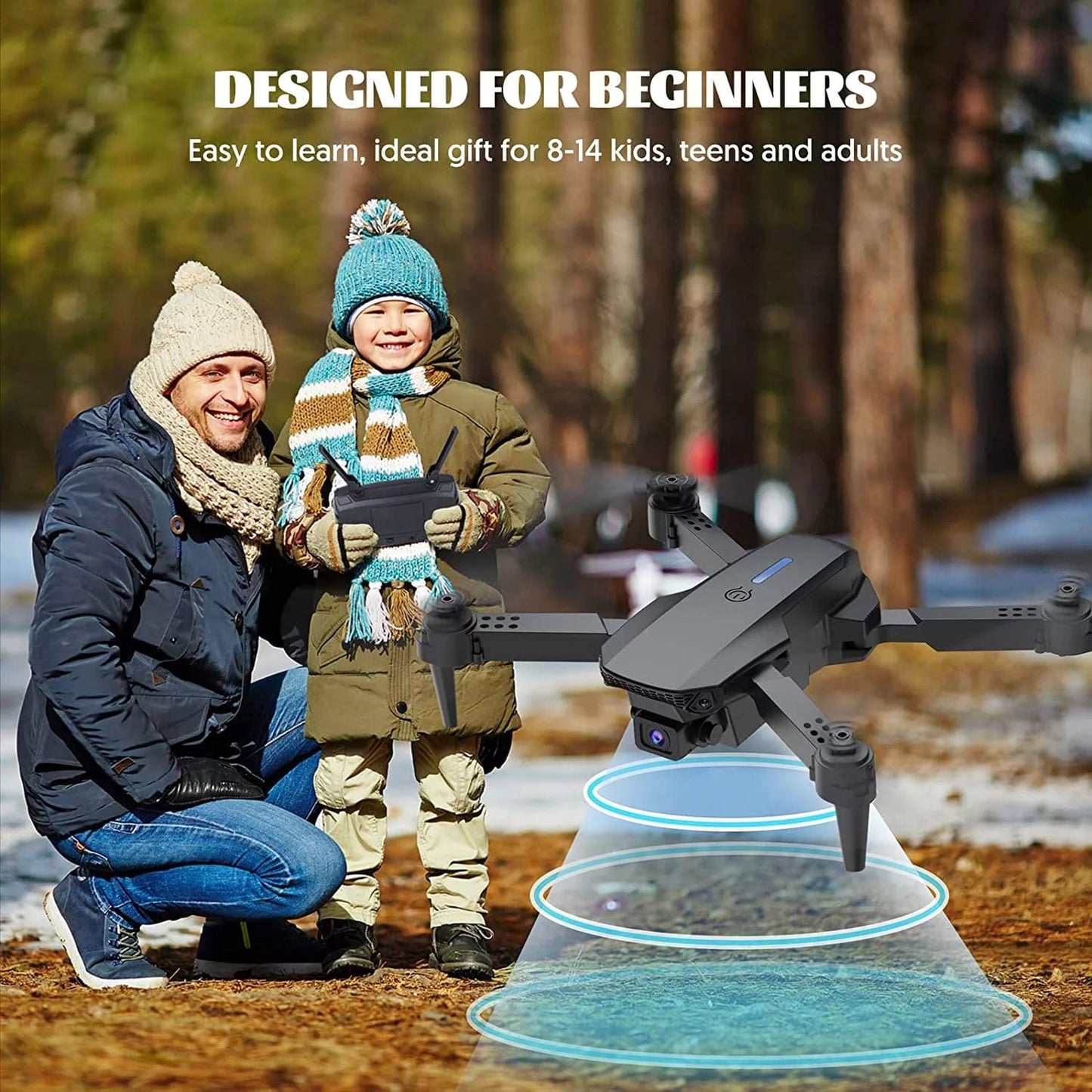 RC Mini Drones with Camera for Adults 4K for Beginners Kids with Live Video Camera Drones Support Wifi FPV Black