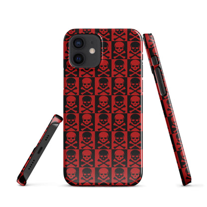 Red and Black Skull Pattern iPhone Snap Case | Gothic Phone Cover | Trendy Protective iPhone Case iPhone 12