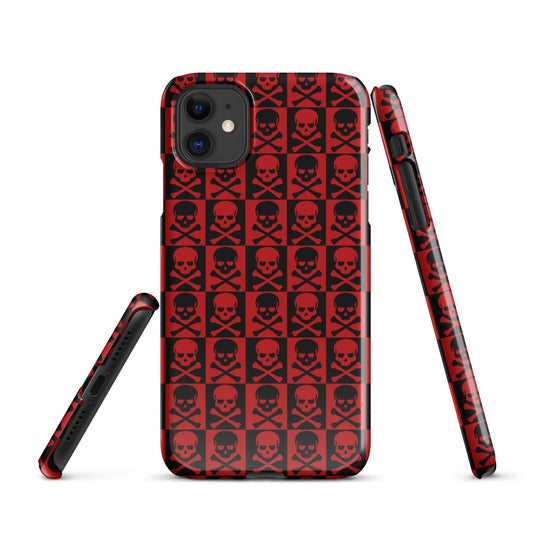 Red and Black Skull Pattern iPhone Snap Case | Gothic Phone Cover | Trendy Protective iPhone Case iPhone 11