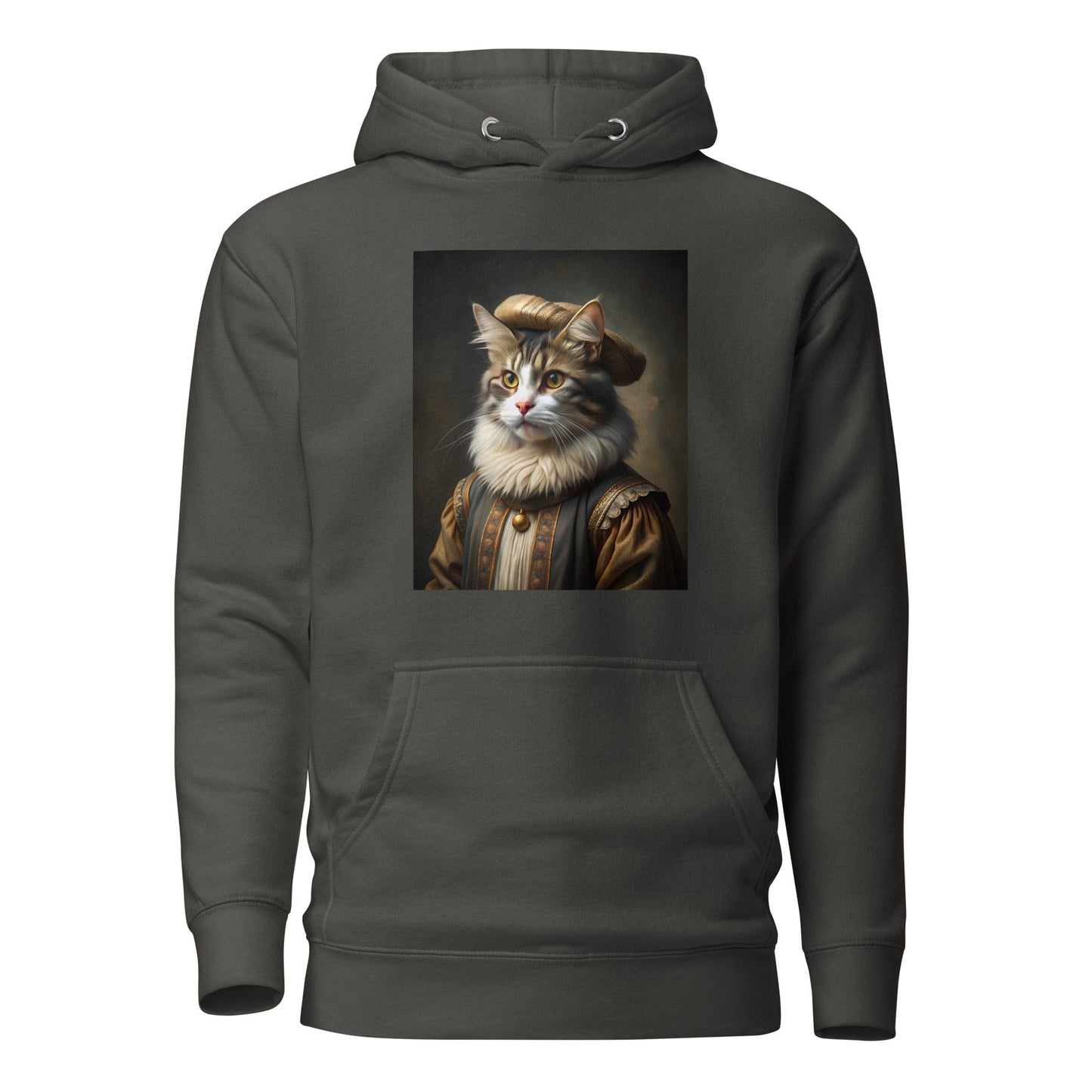 Rembrandt Funny Cat painting Unisex Hoodie Vintage Black / S