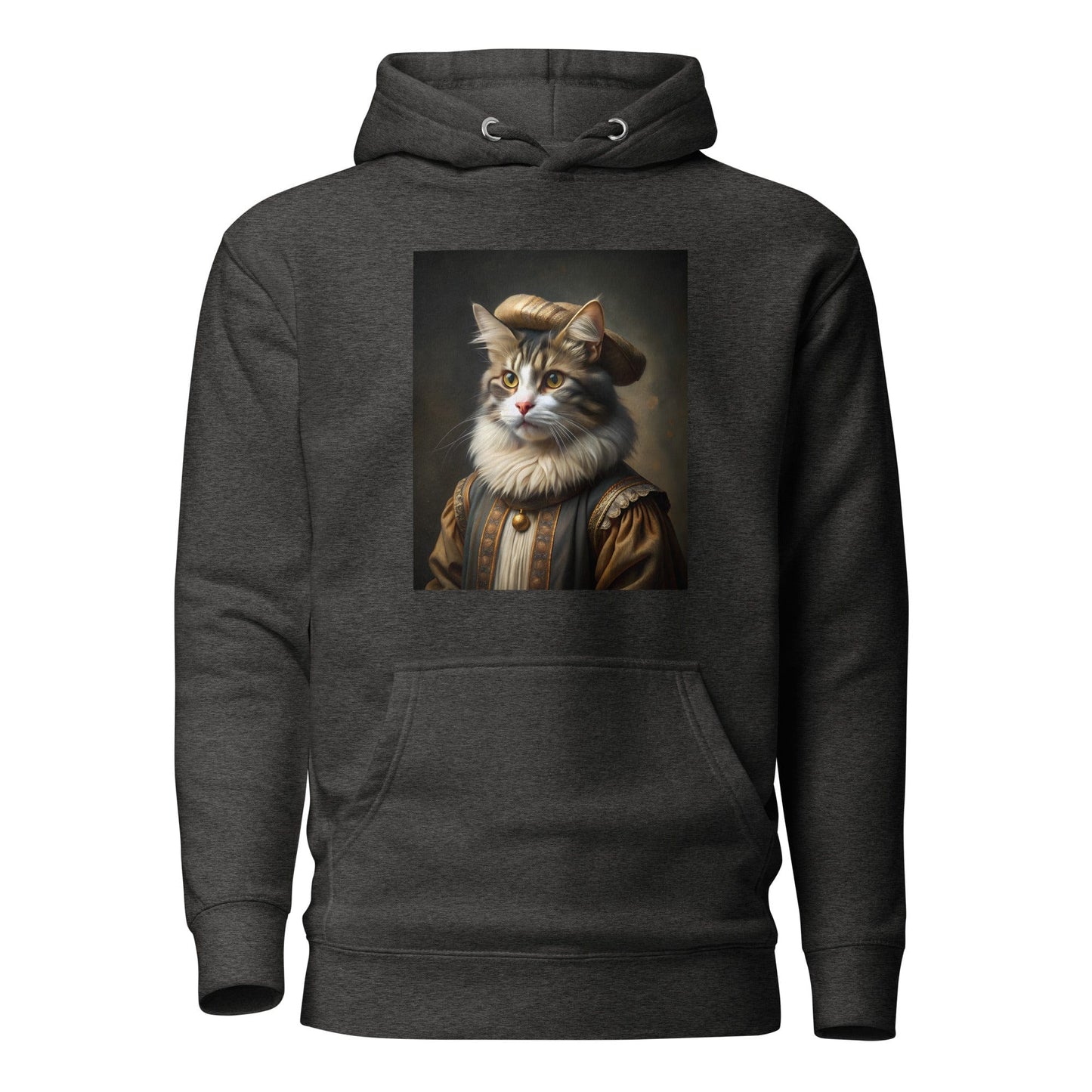 Rembrandt Funny Cat painting Unisex Hoodie Charcoal Heather / S