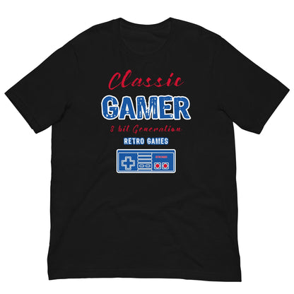 Retro 8 bit Video games T-shirt Black / XS