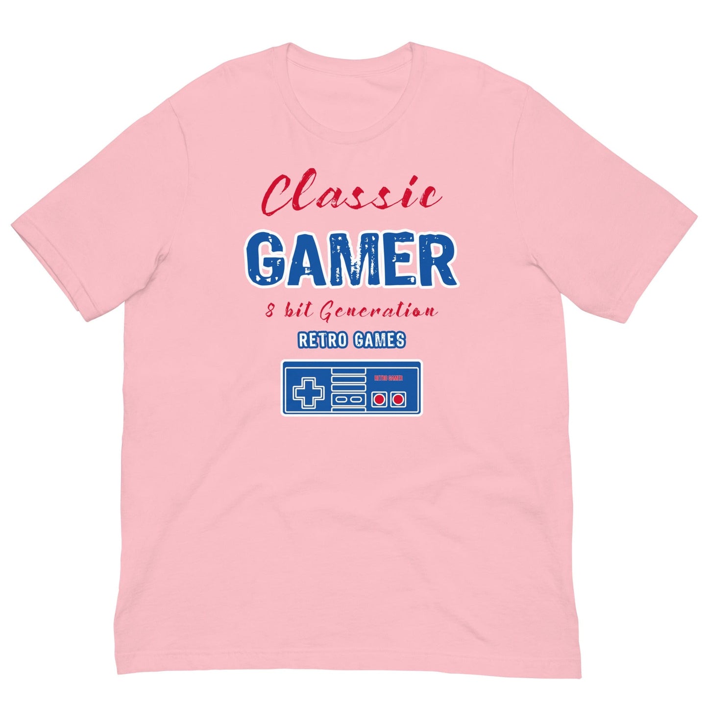 Retro 8 bit Video games T-shirt Pink / S