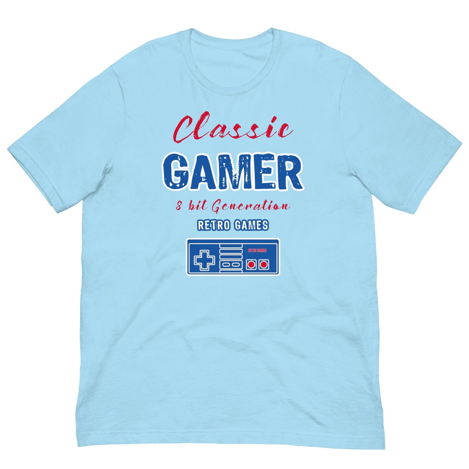 Retro 8 bit Video games T-shirt Ocean Blue / S