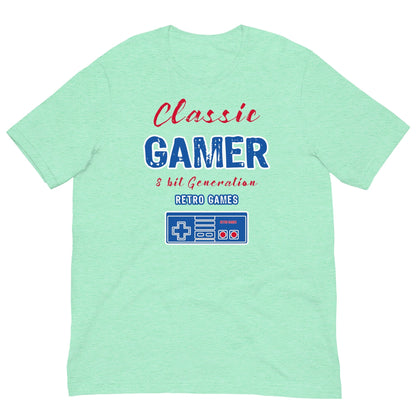 Retro 8 bit Video games T-shirt Heather Mint / S
