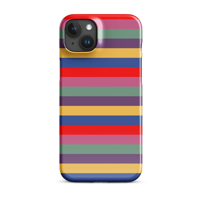 Retro 80's Stripes iPhone® Snap Case – Vintage Aesthetic Phone Cover iPhone 15 Plus