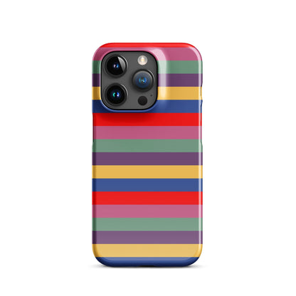 Retro 80's Stripes iPhone® Snap Case – Vintage Aesthetic Phone Cover iPhone 15 Pro