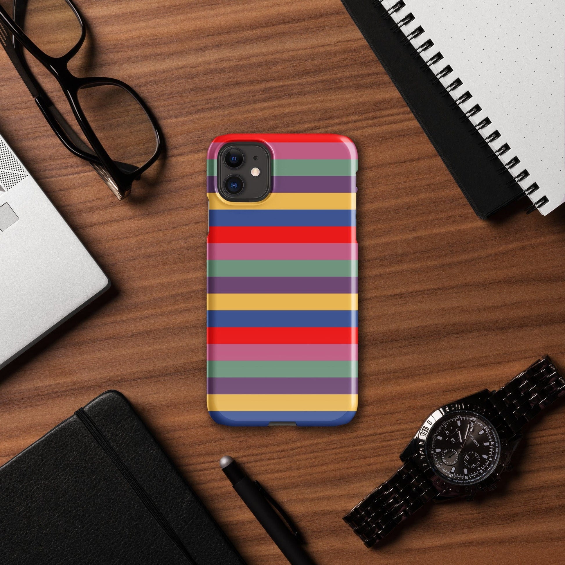 Retro 80's Stripes iPhone® Snap Case – Vintage Aesthetic Phone Cover