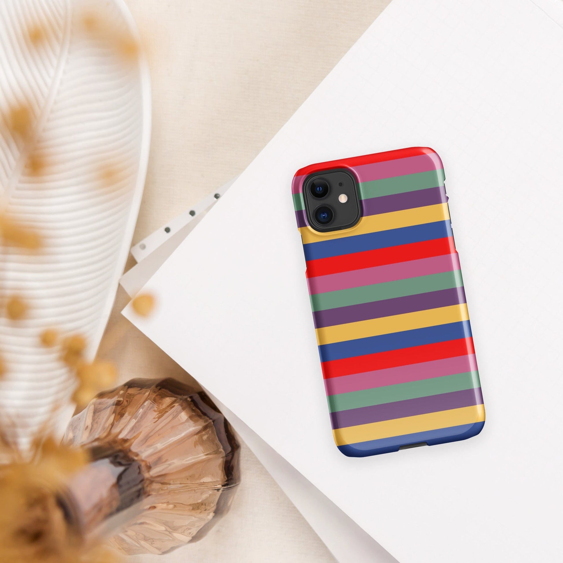 Retro 80's Stripes iPhone® Snap Case – Vintage Aesthetic Phone Cover