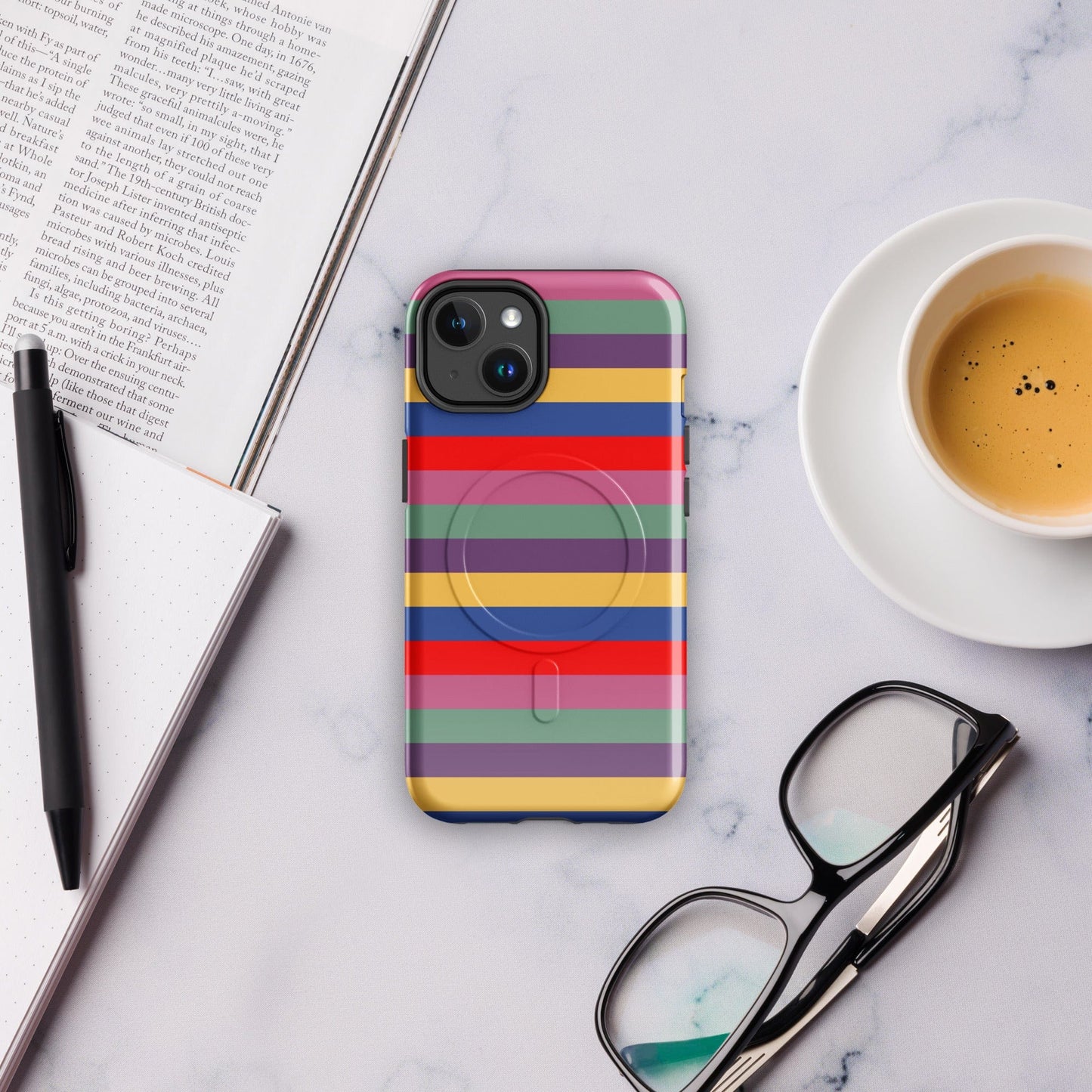 Retro 80's Stripes MagSafe® tough case for iPhone® iPhone 14