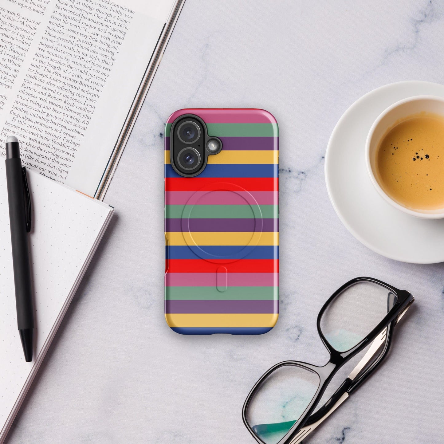 Retro 80's Stripes MagSafe® tough case for iPhone® iPhone 16