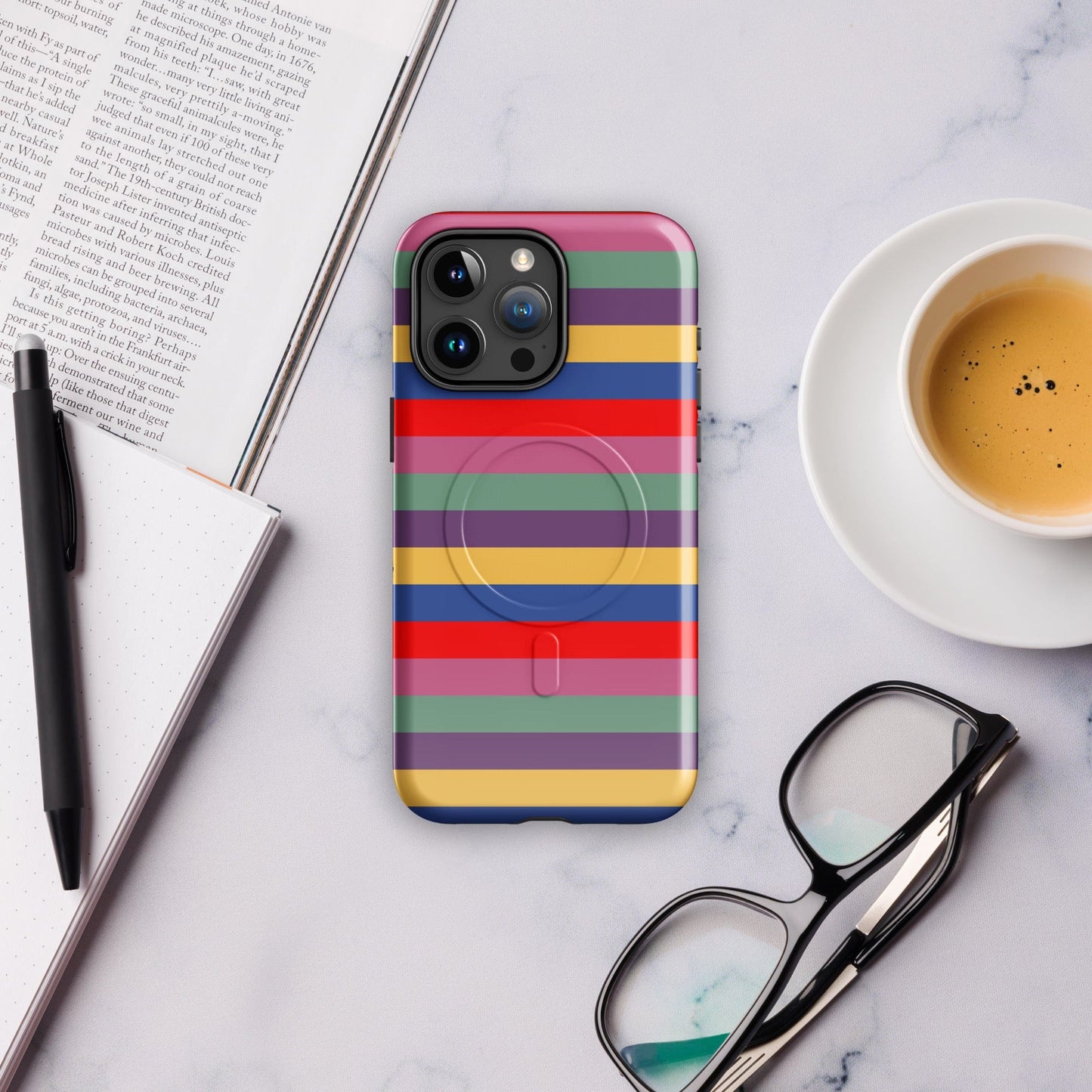 Retro 80's Stripes MagSafe® tough case for iPhone® iPhone 15 Pro Max