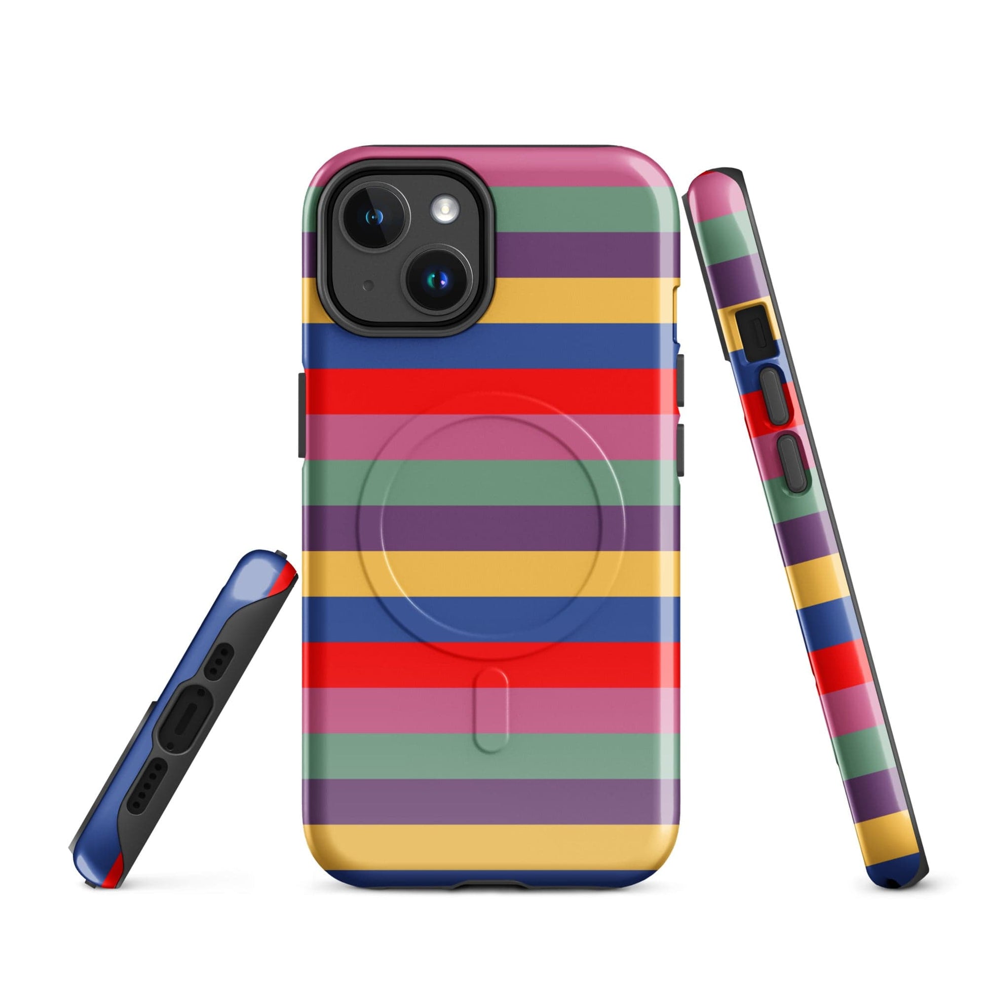 Retro 80's Stripes MagSafe® tough case for iPhone®