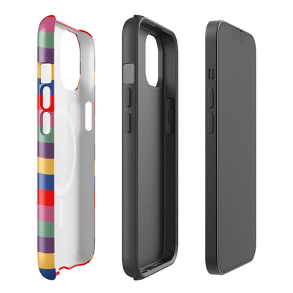 Retro 80's Stripes MagSafe® tough case for iPhone®