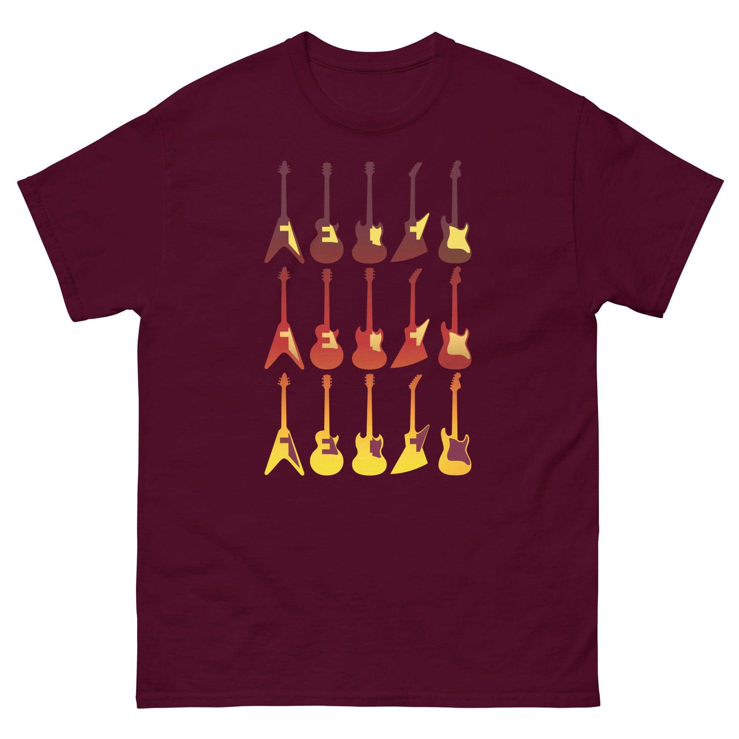 Scar Design Maroon / S Retro Guitars T-shirt