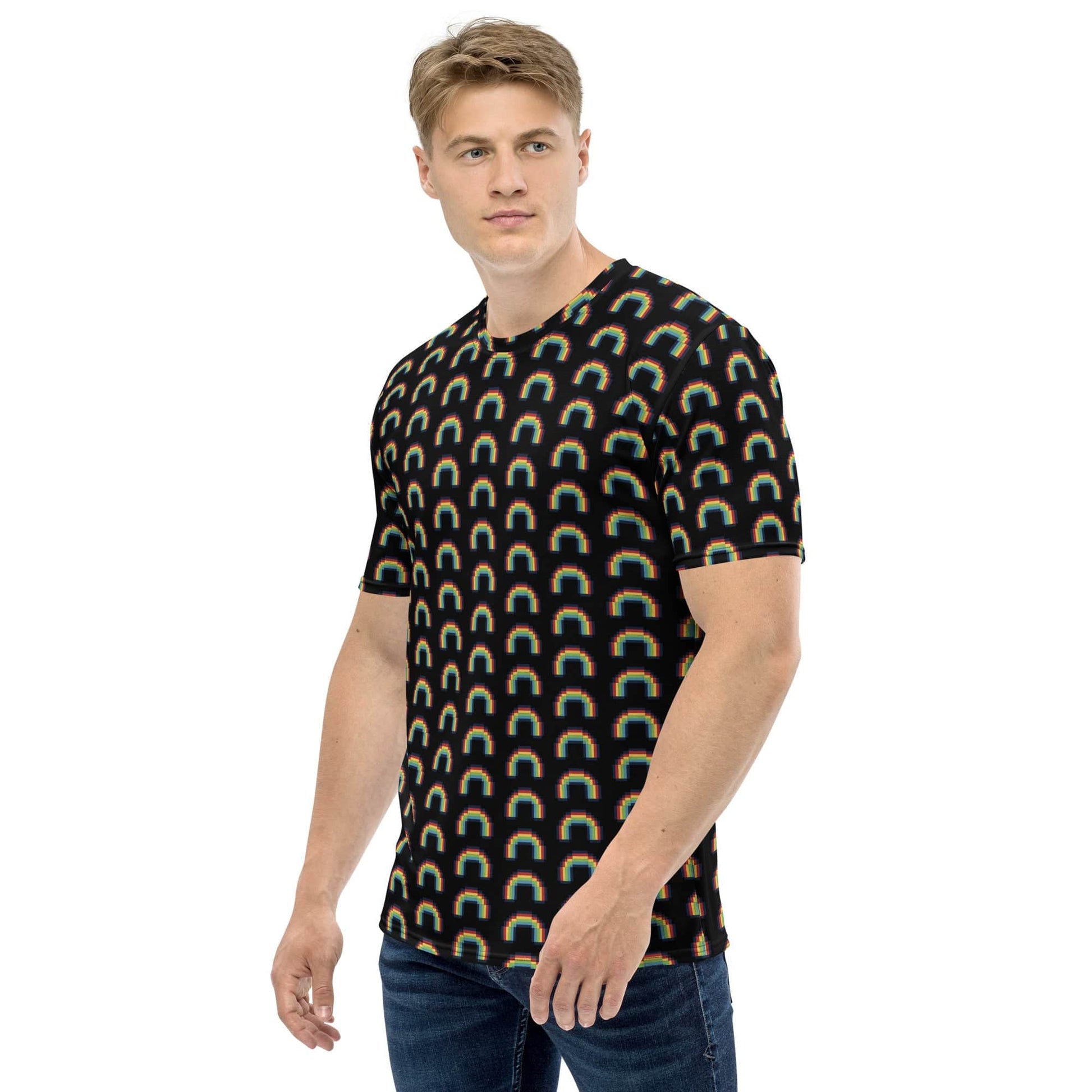 Retro Vintage Pixel Rainbow Men's T-shirt