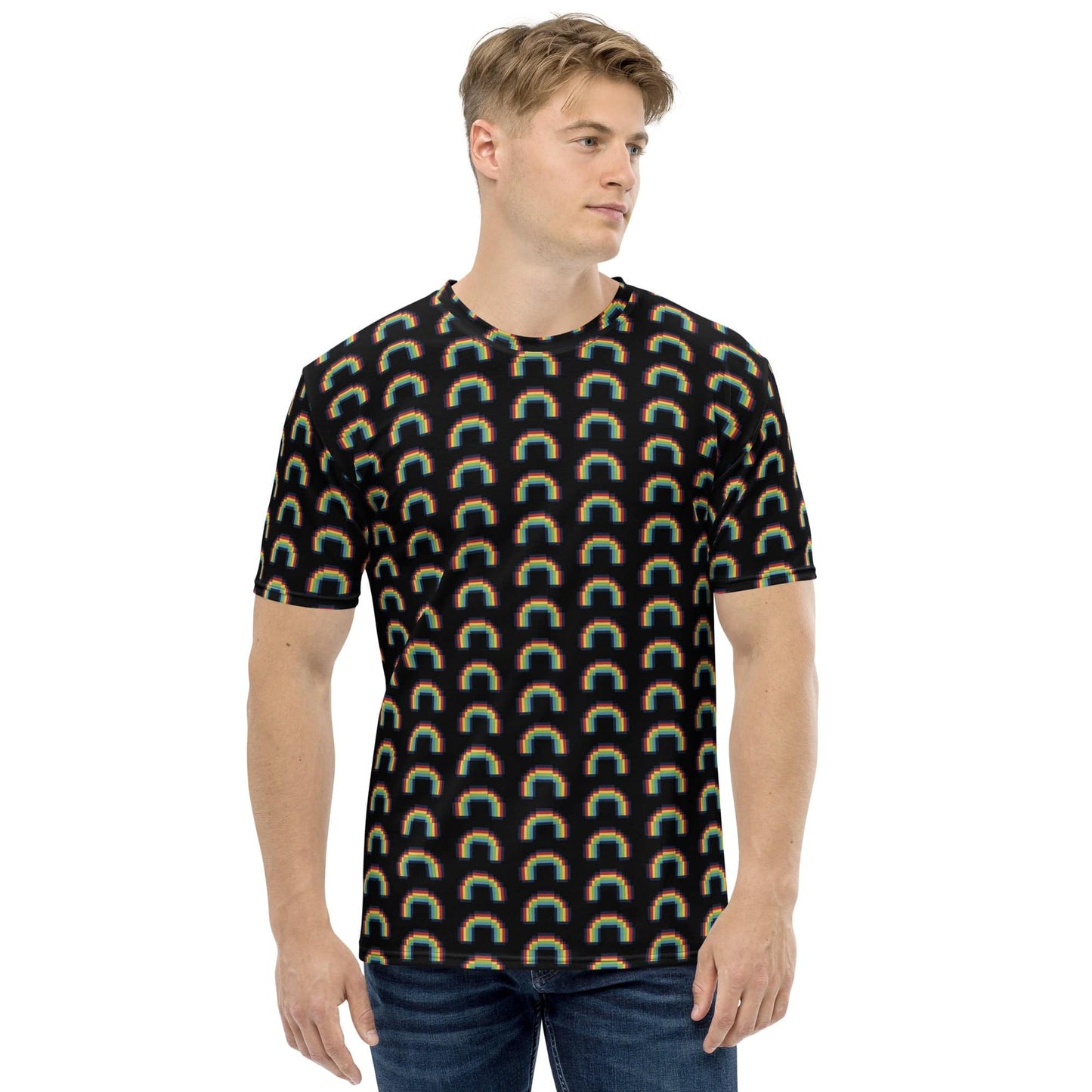 Retro Vintage Pixel Rainbow Men's T-shirt