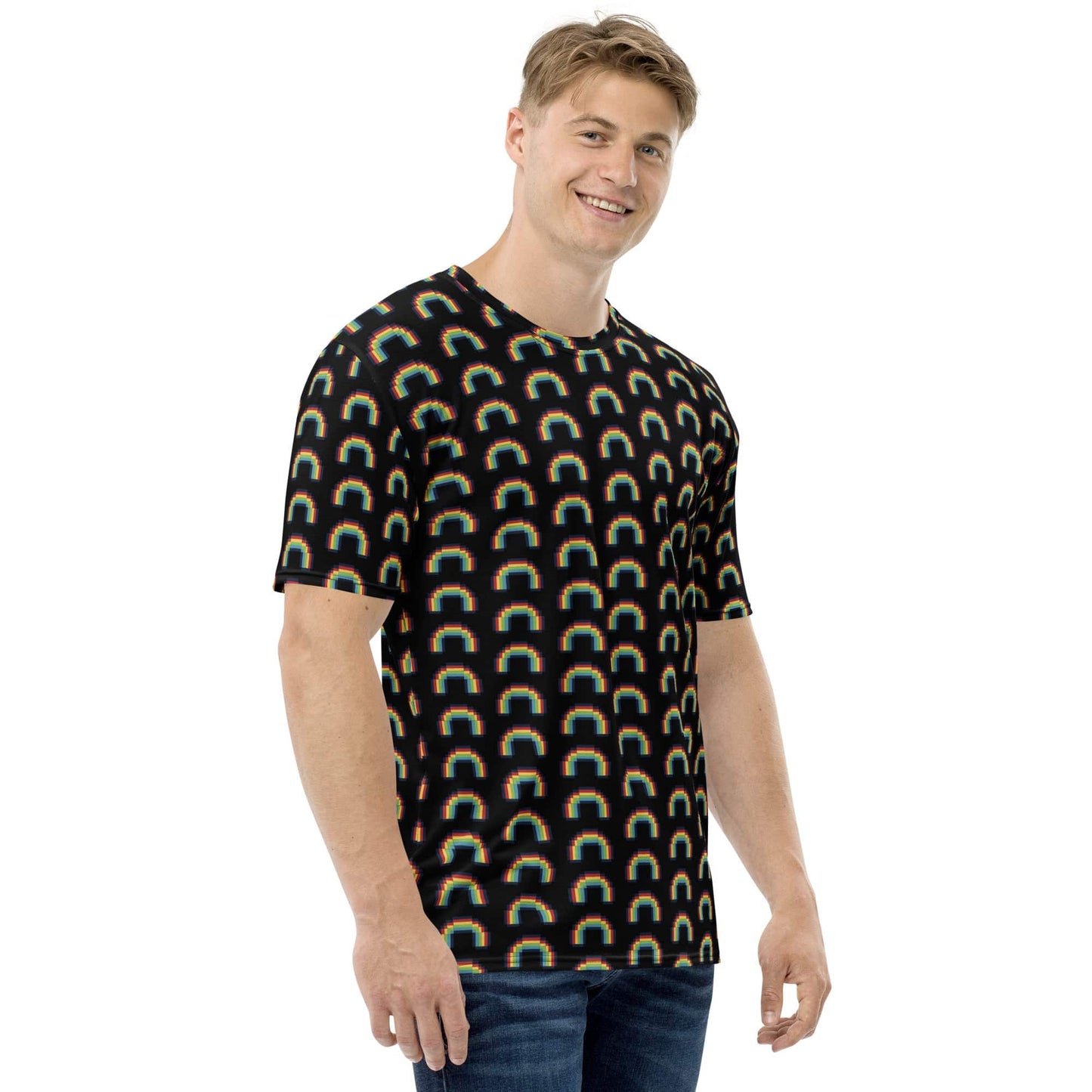 Retro Vintage Pixel Rainbow Men's T-shirt