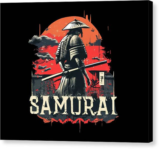 Samurai Warrior Vintage Sunset - Canvas Print