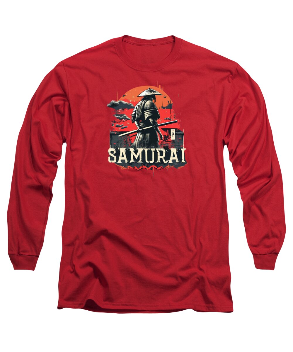 Samurai Warrior Vintage Sunset - Long Sleeve T-Shirt
