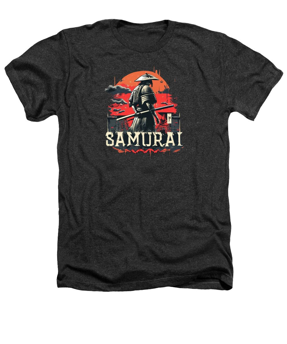 Samurai Warrior Vintage Sunset - Heathers T-Shirt