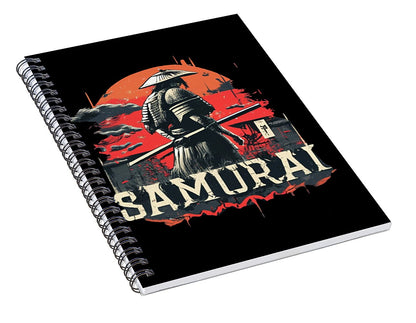 Samurai Warrior Vintage Sunset - Spiral Notebook
