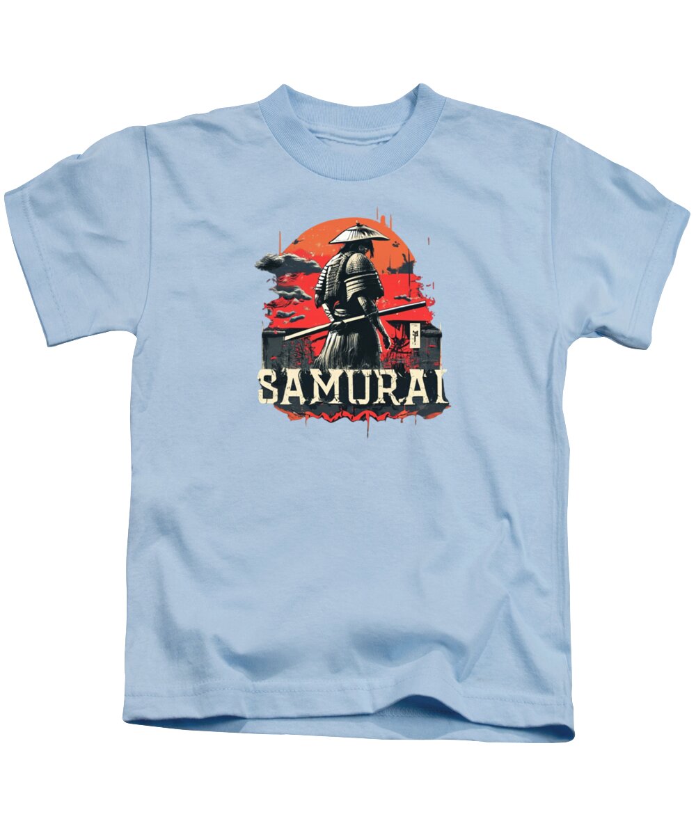 Samurai Warrior Vintage Sunset - Kids T-Shirt
