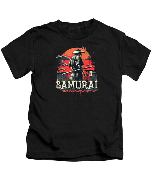 Samurai Warrior Vintage Sunset - Kids T-Shirt