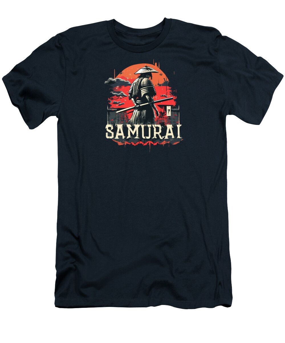 Samurai Warrior Vintage Sunset - T-Shirt