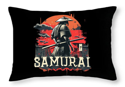 Samurai Warrior Vintage Sunset - Throw Pillow