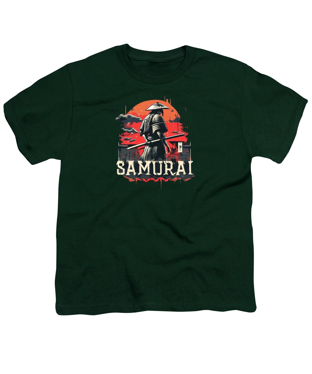 Samurai Warrior Vintage Sunset - Youth T-Shirt