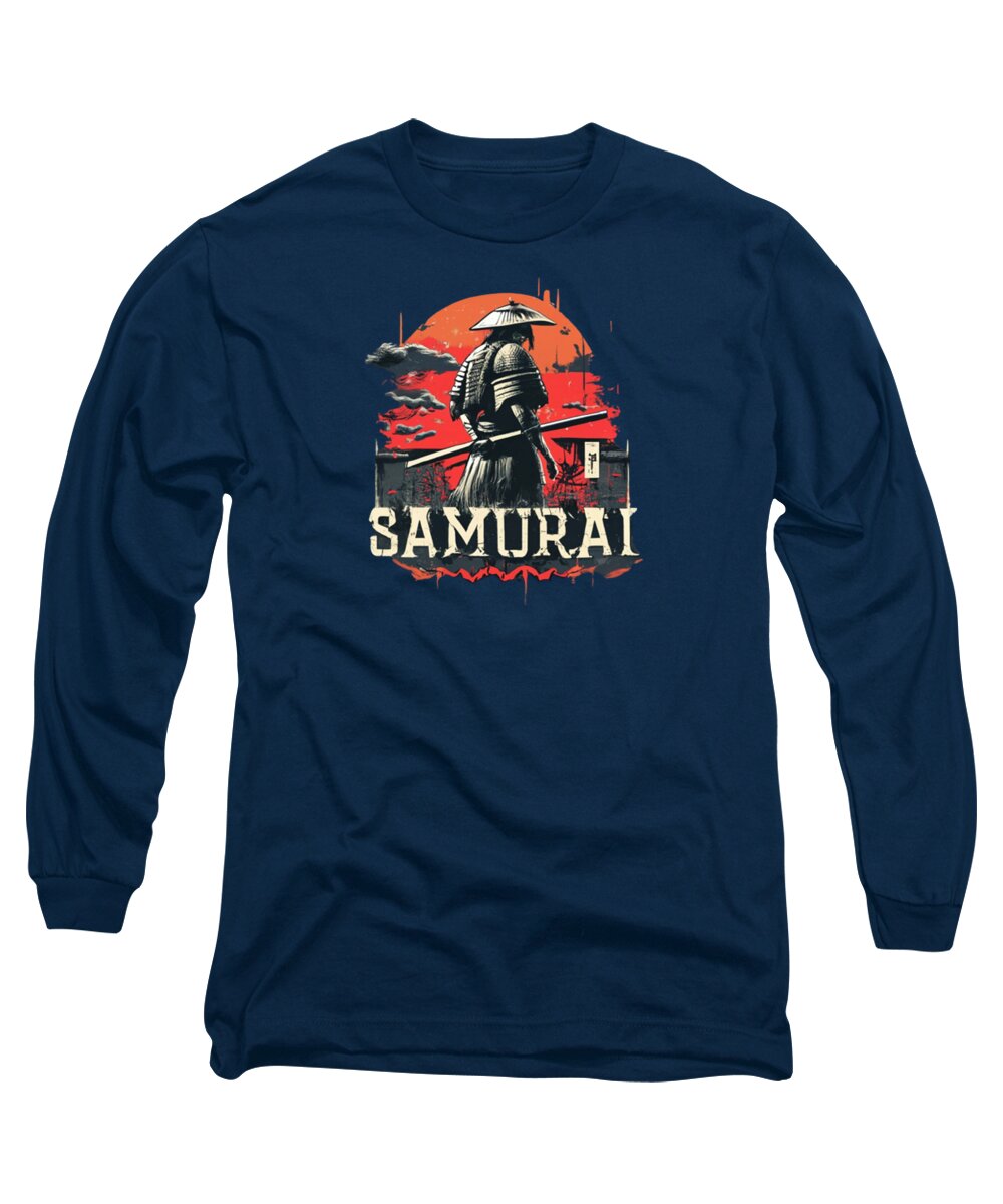 Samurai Warrior Vintage Sunset - Long Sleeve T-Shirt