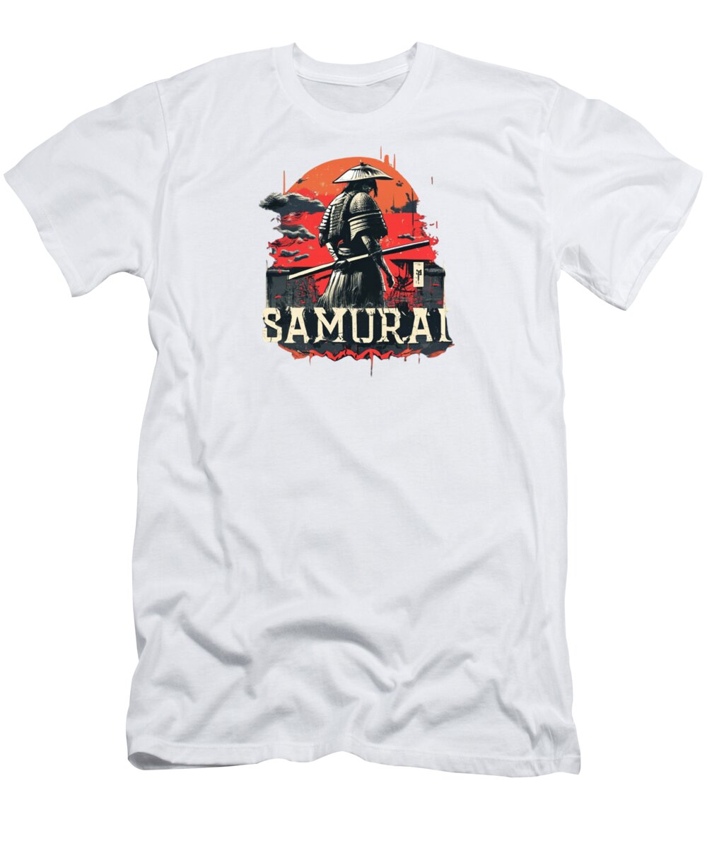 Samurai Warrior Vintage Sunset - T-Shirt